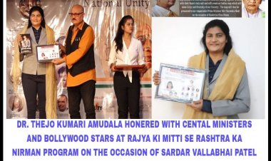 Dr. Amudala Thejo  Kumari was Attended as a Chief Guest for Rajya Ki Mitti Se Rastra Ka Nirman in New Delhi